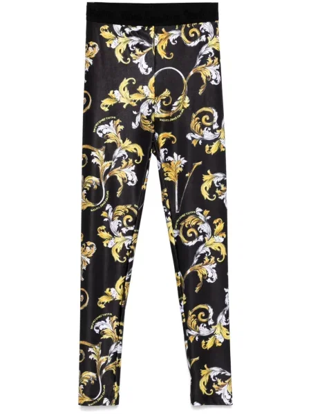Tajice Versace Jeans Couture s printom crna