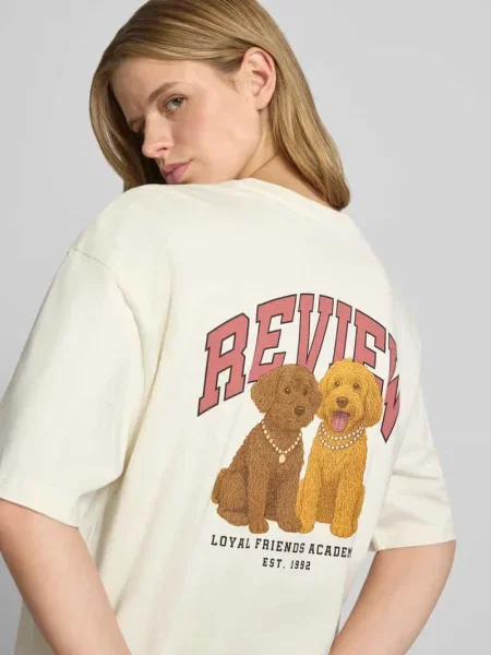T-shirt z rękawem Review biała