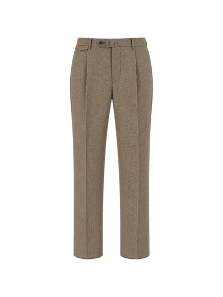Pantaloni Tagliatore cu model pepito maro