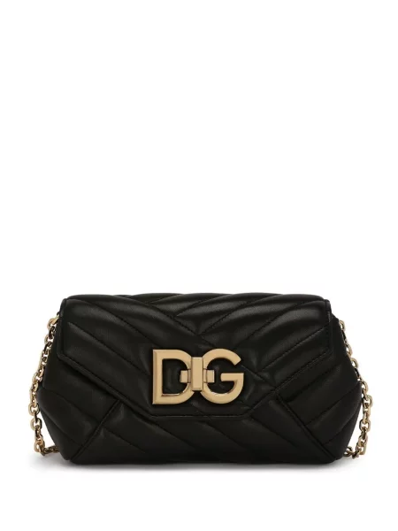 Pikowana torebka crossbody Dolce And Gabbana czarna