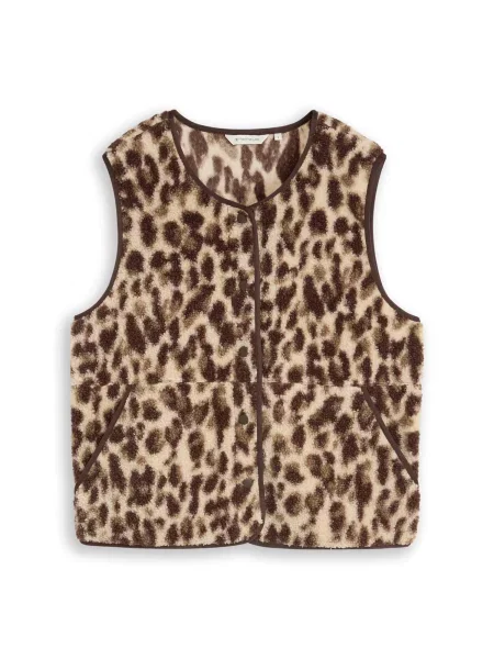 TOM TAILOR Vestă / maro / maro cappuccino bej