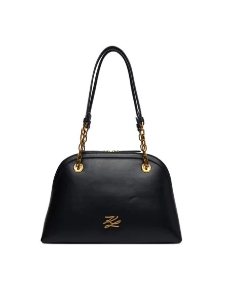 Karl Lagerfeld torebka skórzana K/AUTOGRAPH czarna