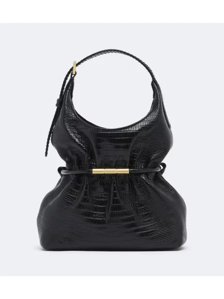 Top Balmain din piele negru