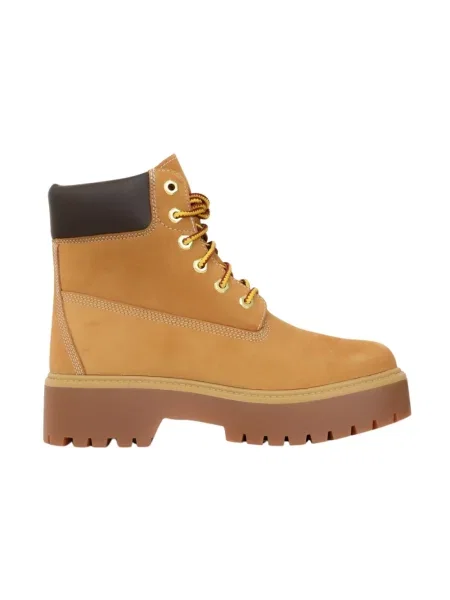 Botki Timberland zamszowe na platformie w miejskim stylu beżowe