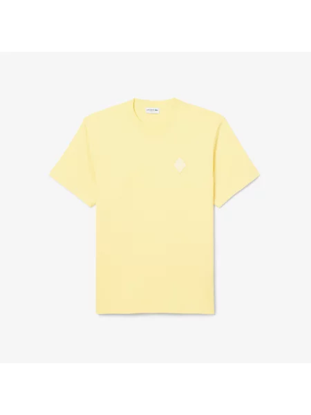 Lacoste T-Shirt Z Okrągłym Dekoltem Classic Fit żółty