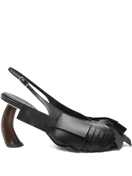 Полуотворени обувки A.w.a.k.e. Mode с драперии с отворена пета черно