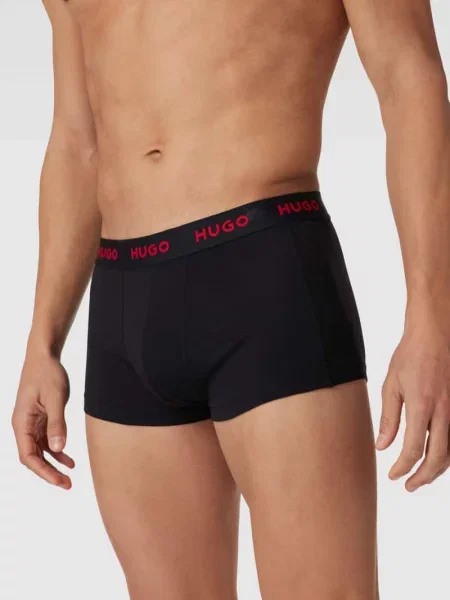 Obcisłe bokserki z z logo w zestawie 3 szt. Hugo czarne