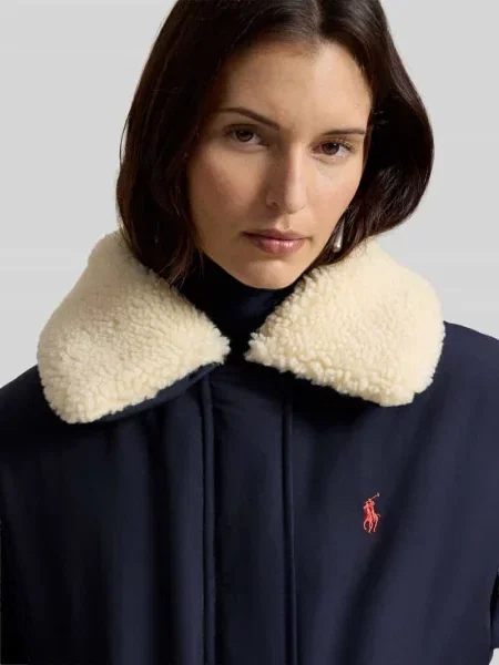 Bomberka z kołnierzem z teddy Polo Ralph Lauren niebieska