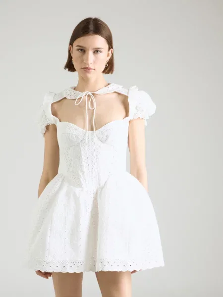 Bardot Obleka ALLINGTON BRODERIE' bela