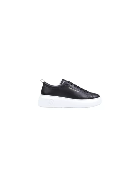 Sneakersy Armani Exchange skórzane wsuwane czarne