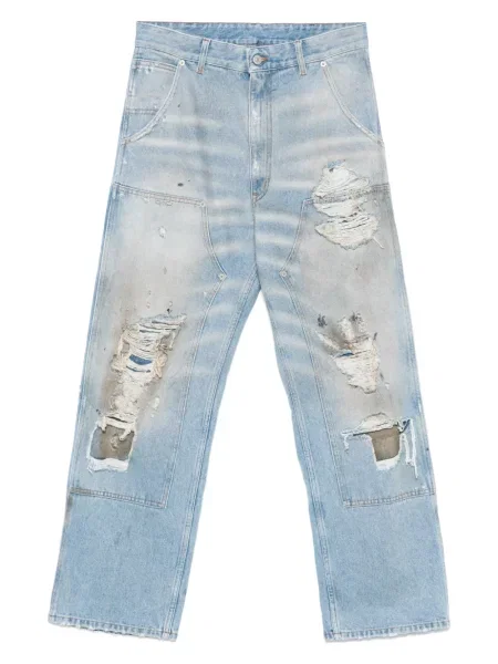 Blugi Mm6 Maison Margiela zdrențuiți albastru