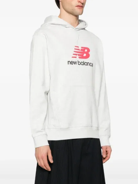 Tricou New Balance cu broderie din material terry albastru