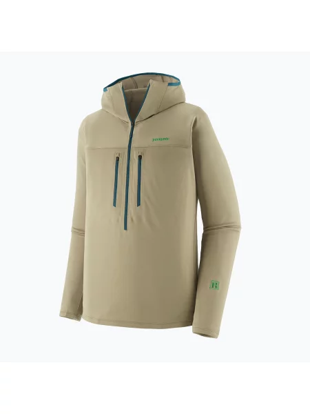 Mikina Patagonia R1 Ultralight Hoody weathered stone hnědá