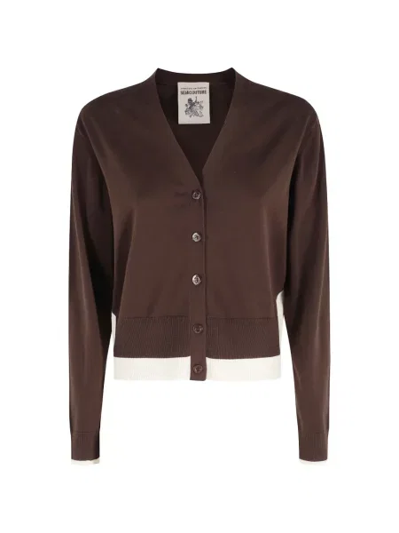 Cardigan Semicouture cu decolteu în V maro