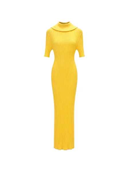 Rochie midi Elisabetta Franchi tricotate galben