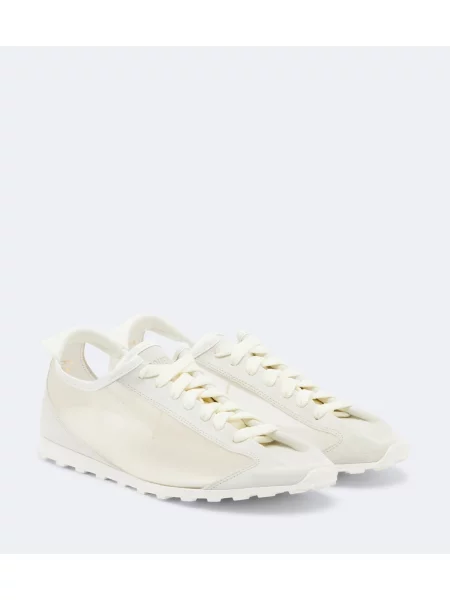 Pantofi tenis Jacquemus din piele de căprioară tenis alb
