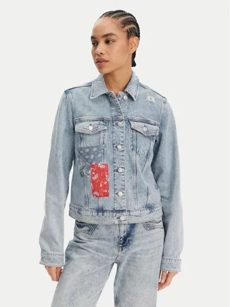 Bunda Tommy Jeans Classic Trucker Jacket Denim XS bílé
