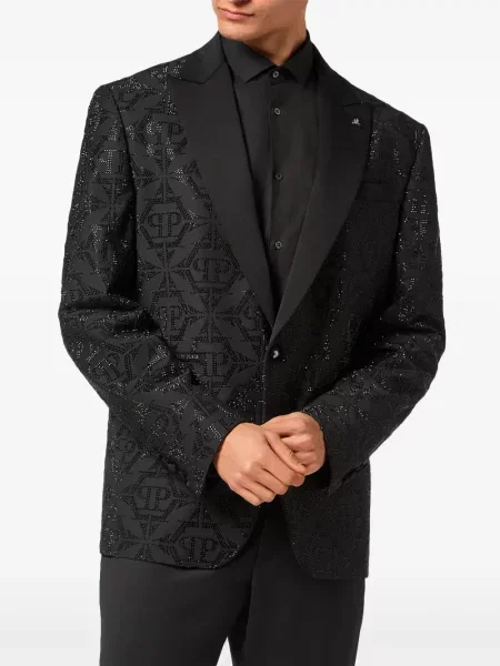 Švarkas Philipp Plein su kristalais juoda