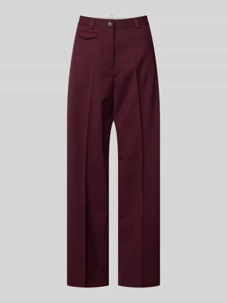 Spodnie o kroju loose fit o szerokości z mieszanki wełny Tommy Hilfiger bordowe