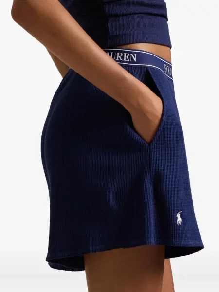 Chiloți Polo Ralph Lauren din țesătură twill cu autograf cu glugă albastru
