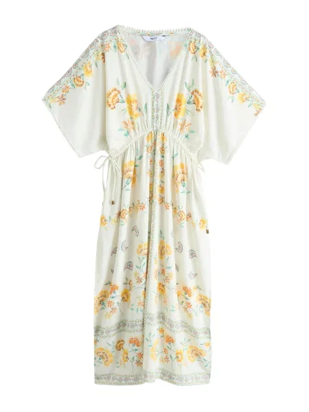 Next Rochie de plaja galben / verde / portocaliu alb