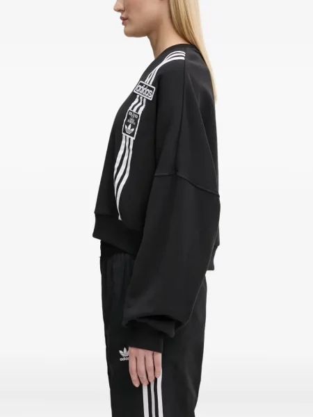 Polo Adidas cu dungi cu imagine negru