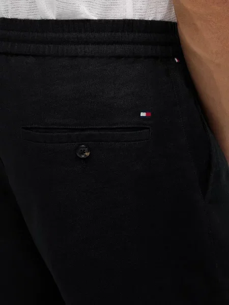 Лляні шорти Tommy Hilfiger чорні