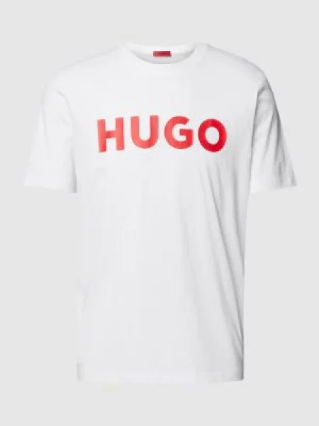 T-shirt z napisem z logo model ‘Dulivio’ Hugo biała