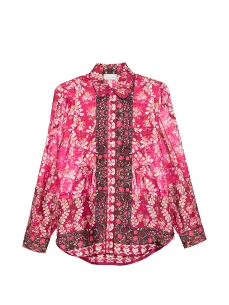 Gulerat cămașă Pierre-louis Mascia cu model floral cu imagine roz
