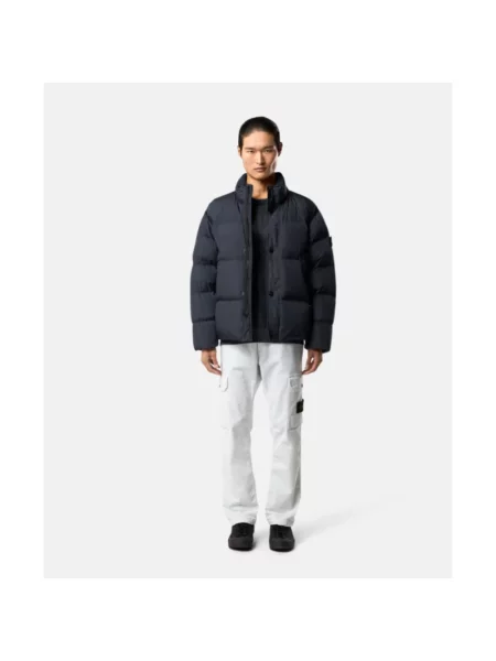 Kurtka puchowa Stone Island z kamieniami niebieska