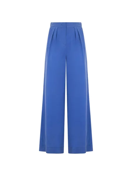 Pantaloni Alberta Ferretti de mătase albastru