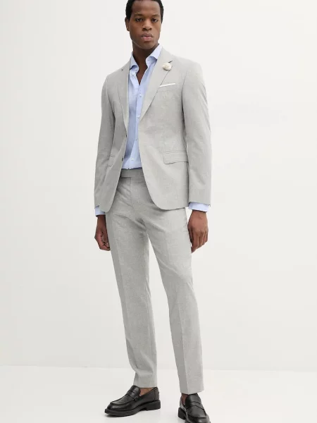 Вовняні штани Joop! фасон chinos сірий