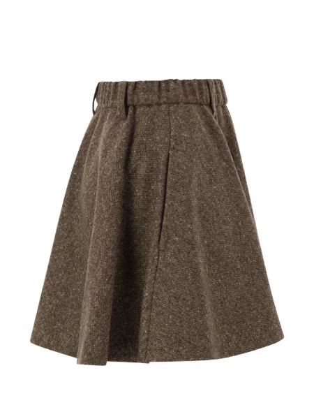 Fusta mini Brunello Cucinelli evazată maro