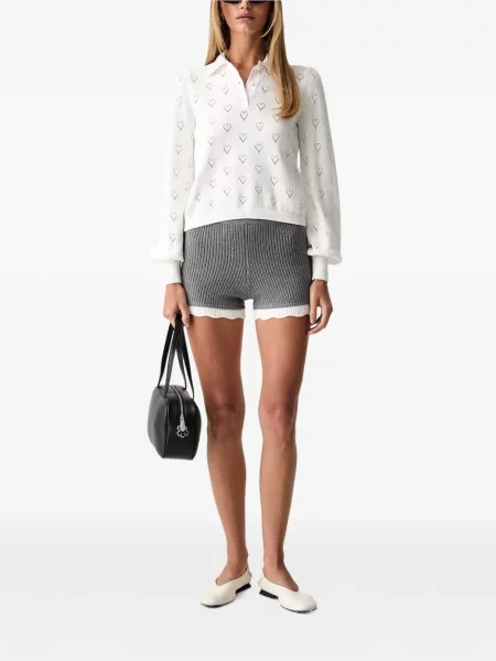 Top Twinset cu motiv cu inimi alb