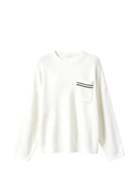 Pulover Brunello Cucinelli alb
