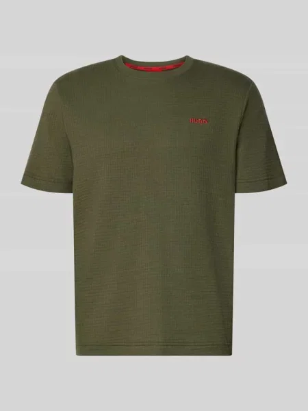 T-shirt o kroju regular fit z mieszanki bawełny Hugo oliwkowa