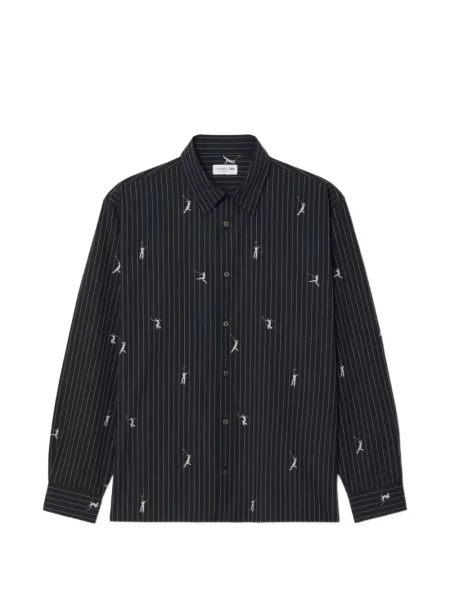 Dungat subțire cămașă Lacoste cu imagine tenis negru
