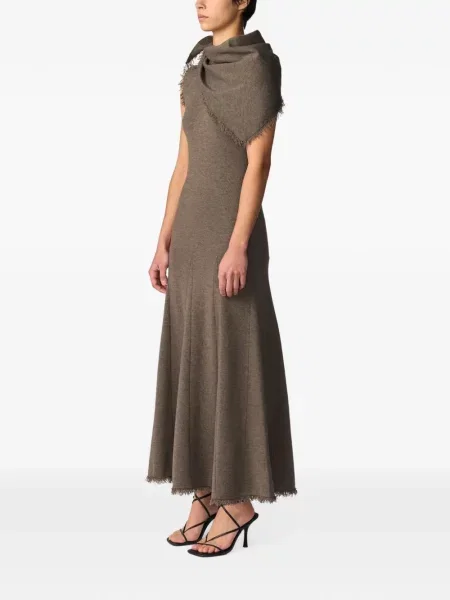 Rochie Monse cu franjuri fără mâneci maro