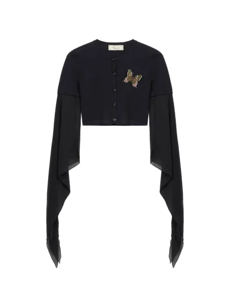Cardigan Blumarine cu aplicații evazat negru