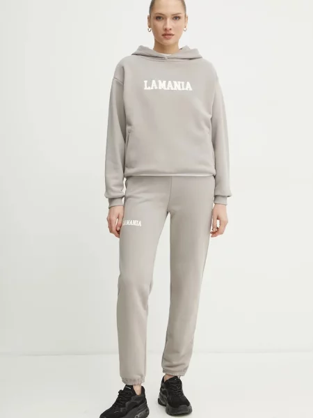 Кофта La Mania з капюшоном з принтом YOUNG бежевий