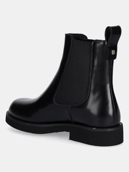 BOSS ghete chelsea de piele cu plat Eleri negru