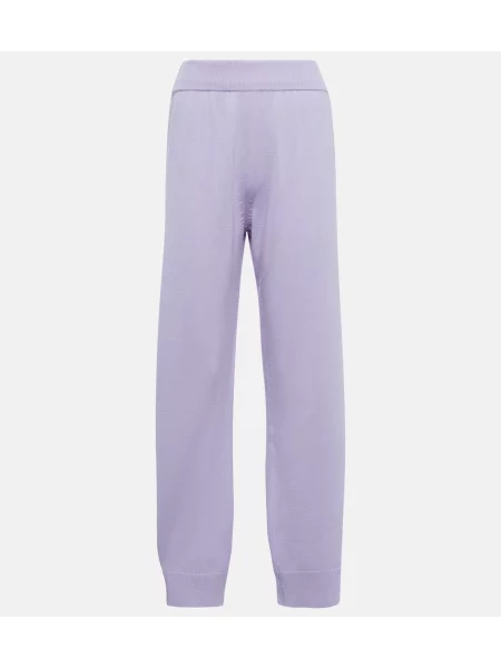 Pantaloni Barrie din cașmir violet