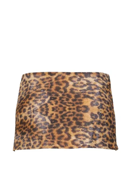 Fusta mini La Maskarade cu imagine cu model leopard maro