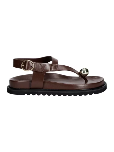 Souliers Martinez sandały skórzane SPIAGGIA brązowe