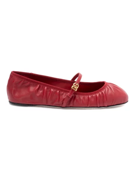 Balerinki Dolce And Gabbana z logo czerwone