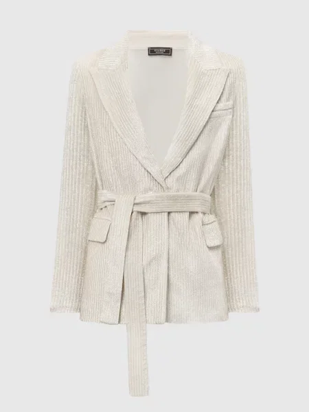 Вельветовий жакет з люрексом Peserico бежевий