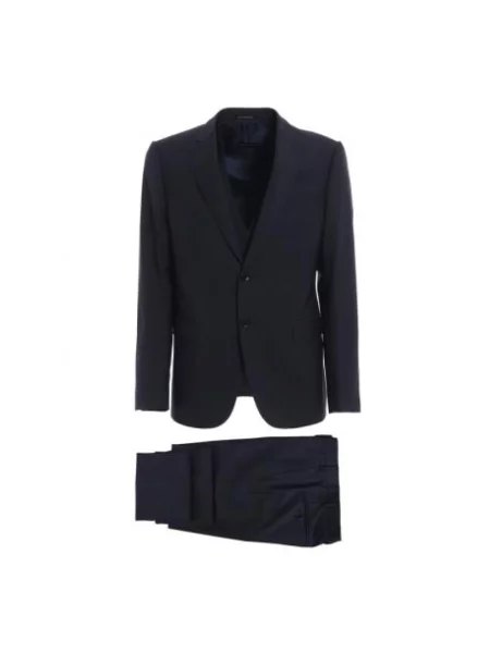 Garnitur Emporio Armani wełniany niebieski