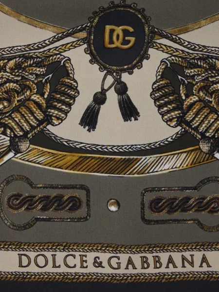 Fular Dolce & Gabbana de mătase cu imagine gri