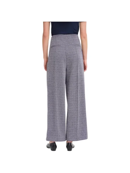 Pantaloni Ichi din jacard albastru