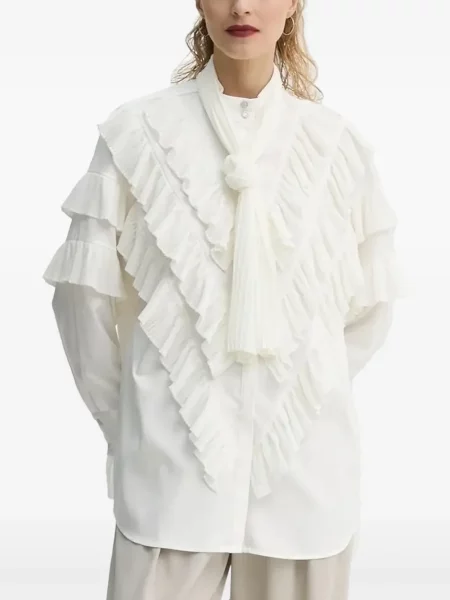 Bluză Bruuns Bazaar plisată alb
